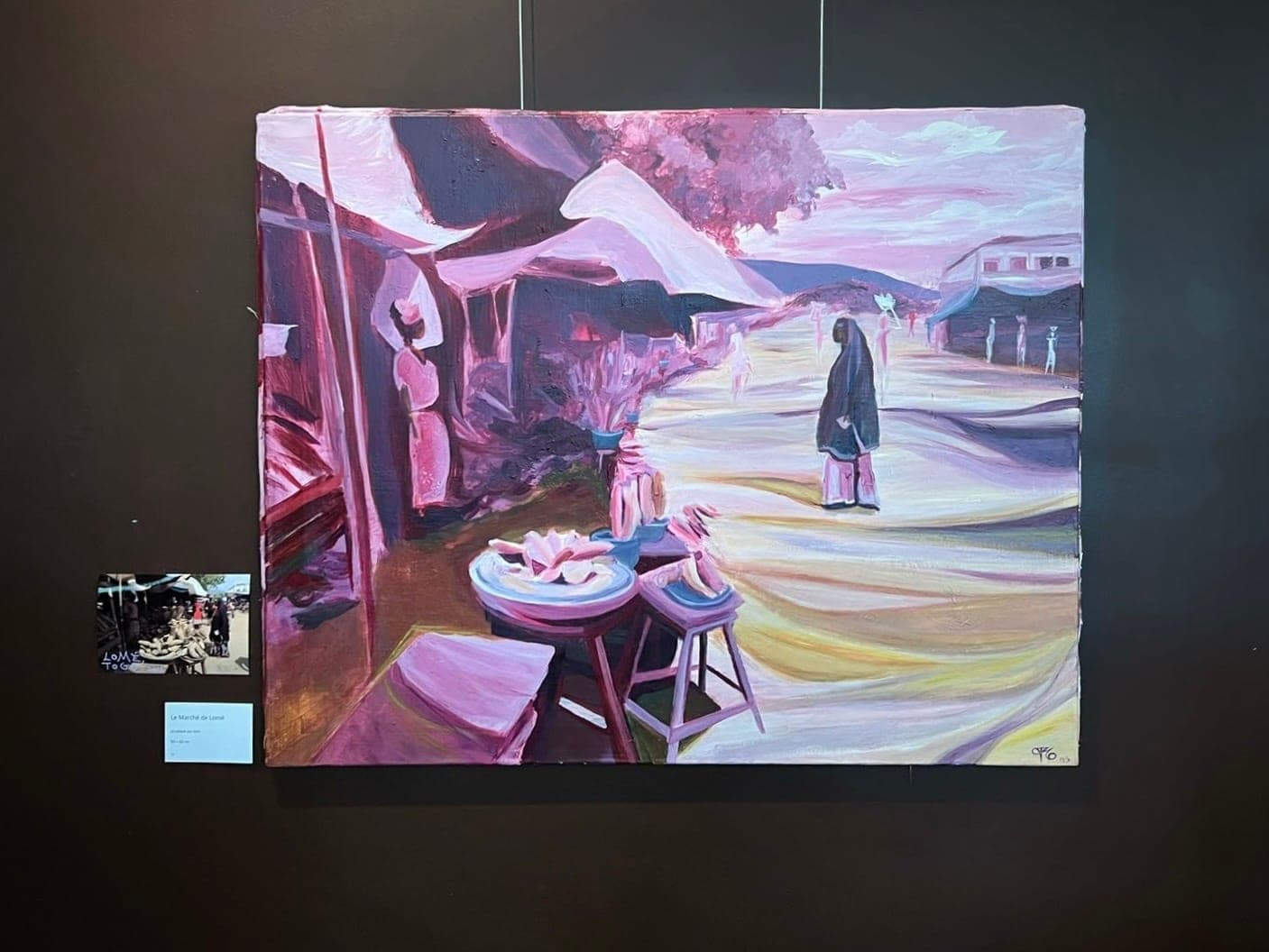 Le Marché de Lomé, peinture sur toile