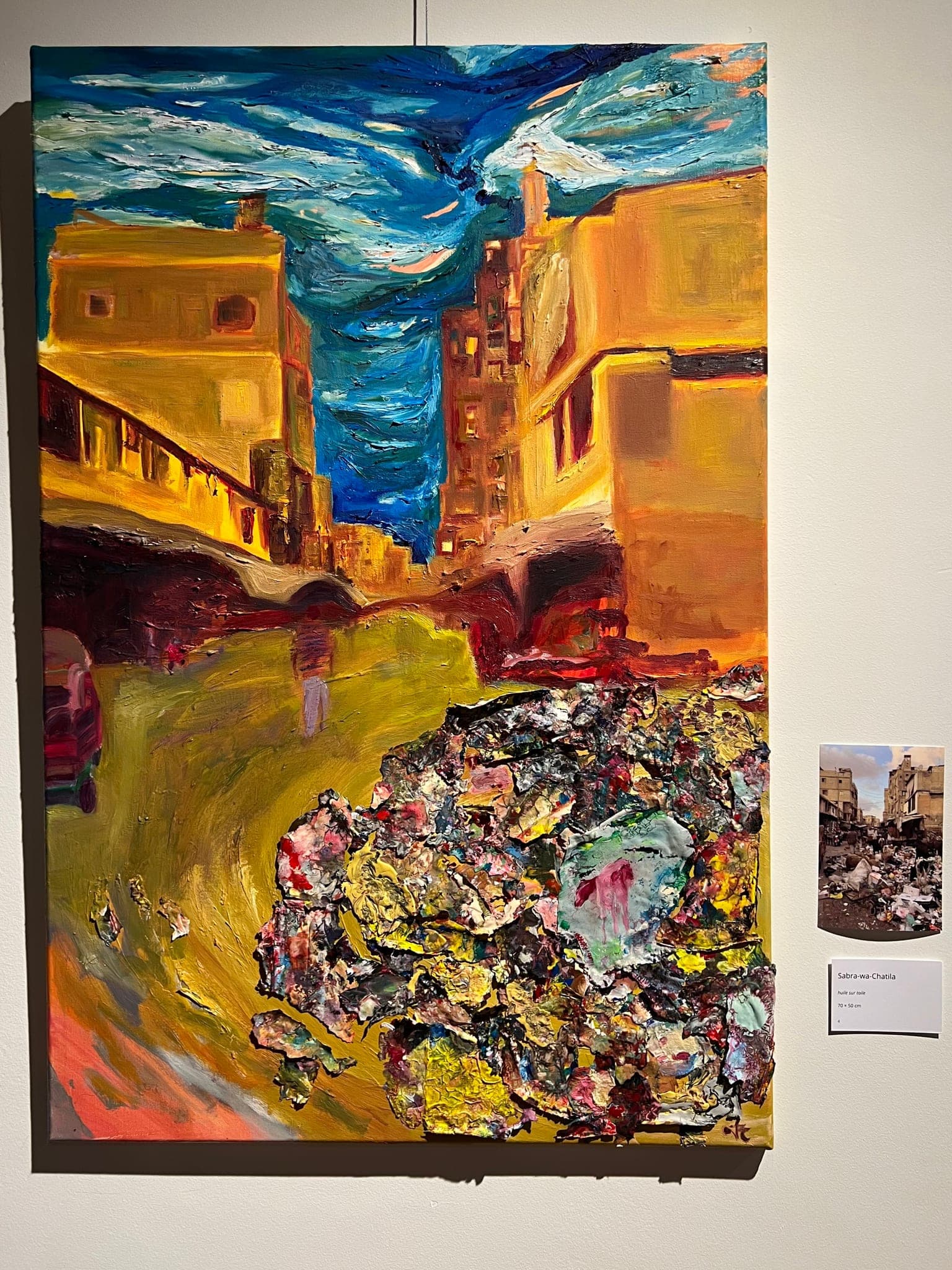 Sabra-wa-Chatila, huile sur toile, 70 × 50 cm